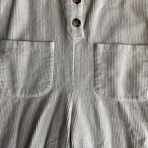 White overall fits oversize